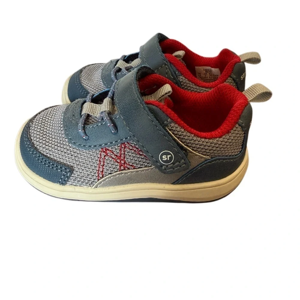 Stride Rite Kyle 2.0 sneakers/ first walkers red and blue-Like new-Size 4M
